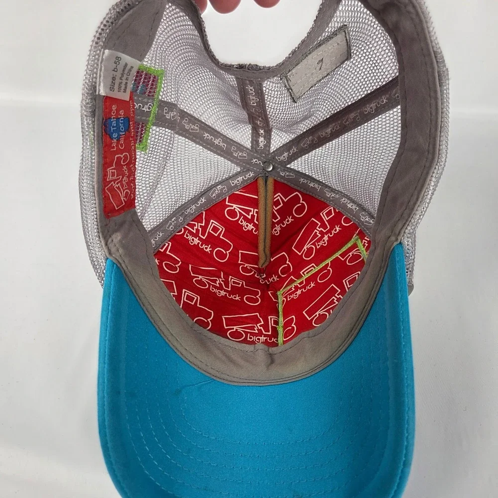 Bigtruck Lake Tahoe Om Symbol Grey Blue Mesh Trucker Hat Snapback Cap b-58
